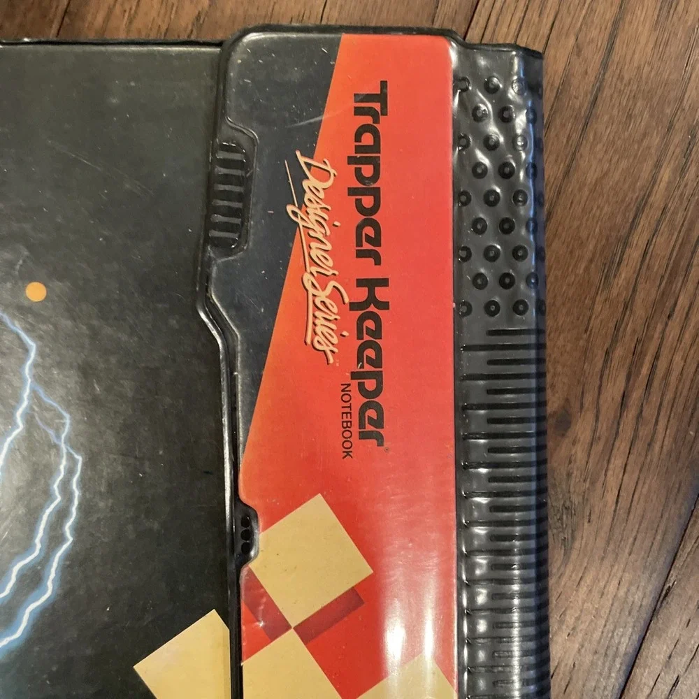Vintage Mead‎ TRAPPER KEEPER Designer Series 3 Ring Binder Folder Lightning Bolt